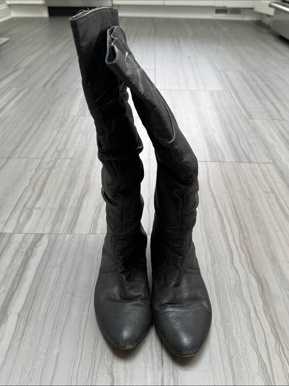 Steve Madden Black Over-the-Knee Leather Boots